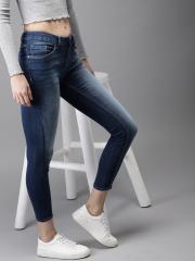 Moda Rapido Women Blue Skinny Fit Mid-Rise Clean Look Stretchable Cropped Jeans