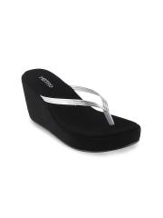 Metro Women Silver-Toned Solid Sandals