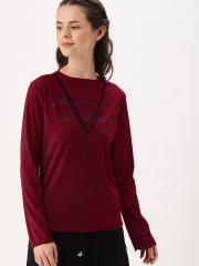 DressBerry Women Maroon Printed Top