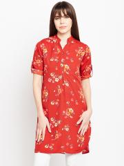 Ruhaans Women Red Printed Tunic