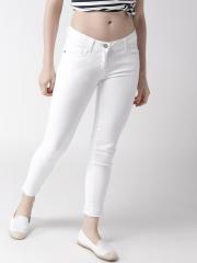 Harvard Women White Skinny Fit Mid-Rise Clean Look Stretchable Jeans