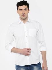 Wrangler Men White Solid Casual Shirt