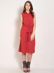 Marie Claire Women Red Solid Shirt Dress