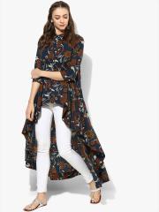 Sangria Women Navy Blue Printed Tunic