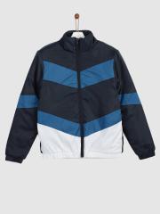 YK Boys Blue & White Colourblocked Jacket