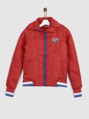 YK Boys Red Solid Puffer Jacket