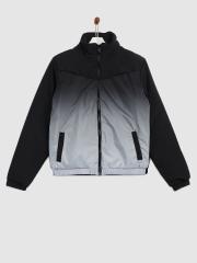 YK Boys Black Colourblocked Padded Jacket