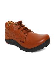 Red Chief Men Brown Leather Flat Boots