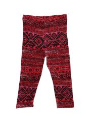 Sera Girls Red & Black Printed Leggings