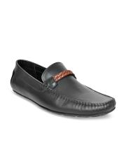 Allen Cooper Men Black Leather Loafers