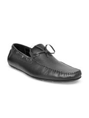 Allen Cooper Men Black Leather Loafers