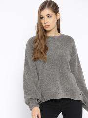 Roadster Women Grey Solid Pullover