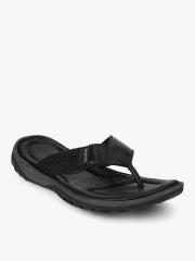 Woodland Men Black Leather Sandals