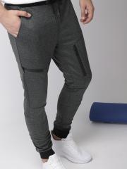 Harvard Men Charcoal Grey Textured Joggers