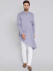 See Designs Men Grey Solid Kurta with Churidar