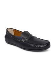 Ruosh Men Navy Blue Leather Loafers