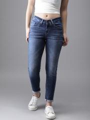 Moda Rapido Women Blue Skinny Fit Mid-Rise Clean Look Stretchable Cropped Jeans