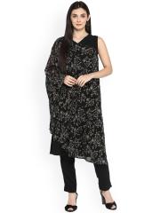 Ahalyaa Women Black Printed Straight Kurta