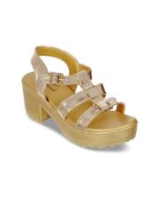 Bruno Manetti Women Gold-Toned Solid Sandals