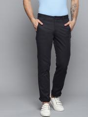 Louis Philippe Sport Men Navy Blue Steven Slim Fit Solid Chinos