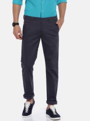 Allen Solly Men Navy Blue Smart Slim Fit Solid Regular Trousers