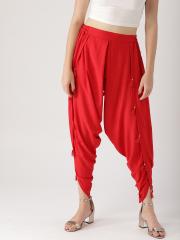 Libas Women Red Solid Dhoti Pants