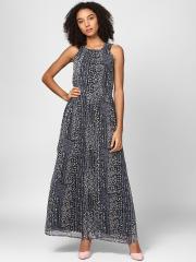 Harpa Women Black Printed Maxi Dress