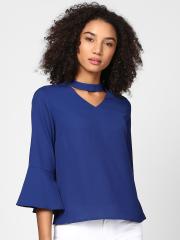 Harpa Women Blue Solid Top