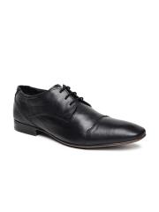 Ruosh Men Black Solid Leather Derbys