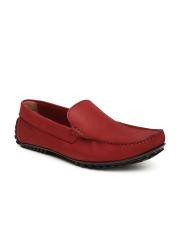 Ruosh Men Red Leather Driving Shoes