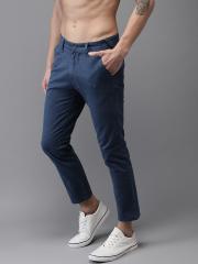 Moda Rapido Men Blue Slim Fit Solid Cropped Chinos