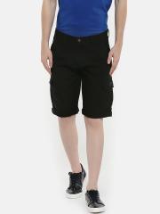 beevee Men Black Solid Cargo Shorts