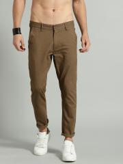 Roadster Men Khaki Regular Fit Solid Chinos