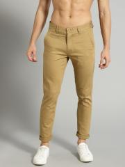 Roadster Men Khaki Regular Fit Solid Regular Trousers