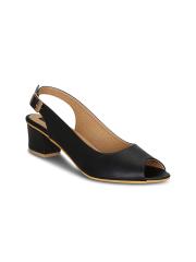 Get Glamr Women Black Solid Peep Toes