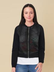 Allen Solly Junior Girls Black Cut-Out Bomber