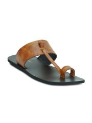 Get Glamr Men Tan Brown Comfort Sandals