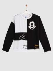 YK Disney Girls Black & White Printed Sweatshirt