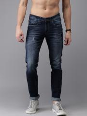 Flying Machine Men Blue Skinny Fit Mid-Rise Mildly Distressed Stretchable Jeans