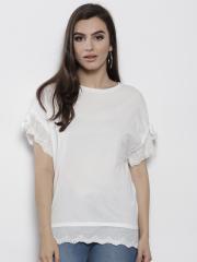 DOROTHY PERKINS Women White Solid Top