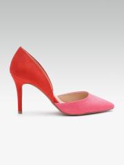 DOROTHY PERKINS Women Pink & Red Colourblocked Pumps