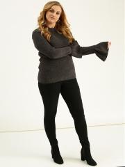 Sztori Plus Size Women Charcoal Grey Solid Pullover