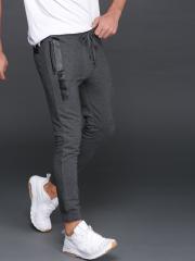 WROGN Men Charcoal Grey Solid Joggers