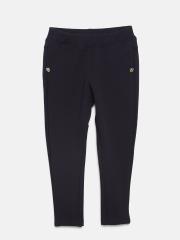 Peppermint Girls Navy Blue Solid Jeggings