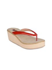 SHUZ TOUCH Women Red Solid Sandals