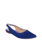 Carlton London Women Blue Solid Leather Flats