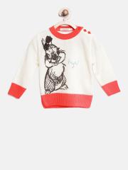 Wingsfield Girls Off-White Printed Pullover