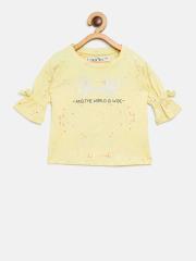 Palm Tree Girls Yellow Printed Top