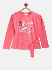 Gini and Jony Girls Pink Printed Top