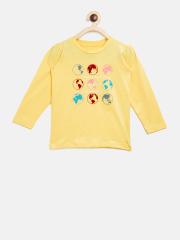 Palm Tree Girls Yellow Printed Top